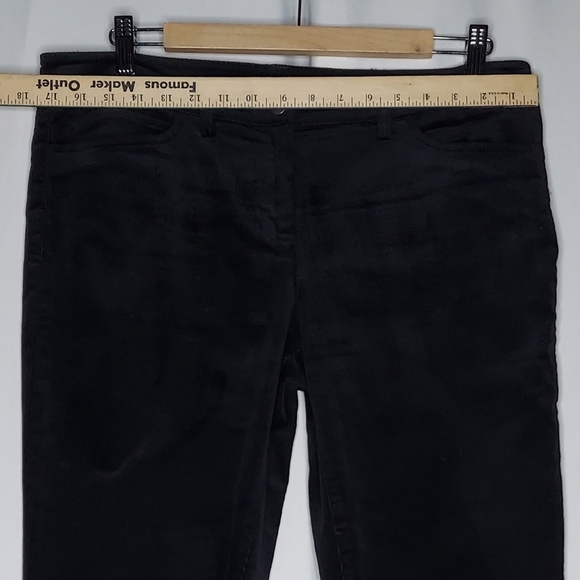 Eileen Fisher Corduroy Pants Women 10 Black Straight Slim Pocket Button Zip Jean - Picture 3 of 7